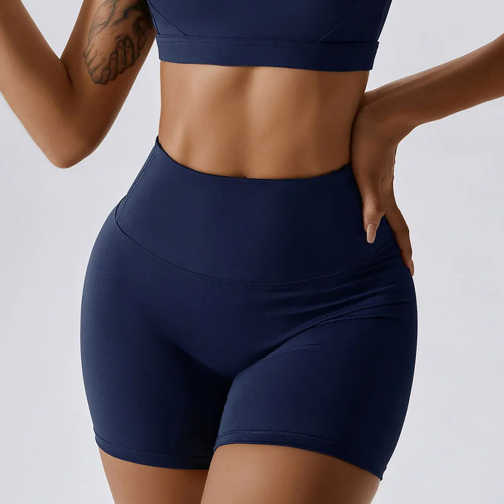 Seamless High Waist Yoga Shorts Elasticity Gym Workout Quick Dry Hip Lift Pants Breathable Running Sports Cycling Shorts Women