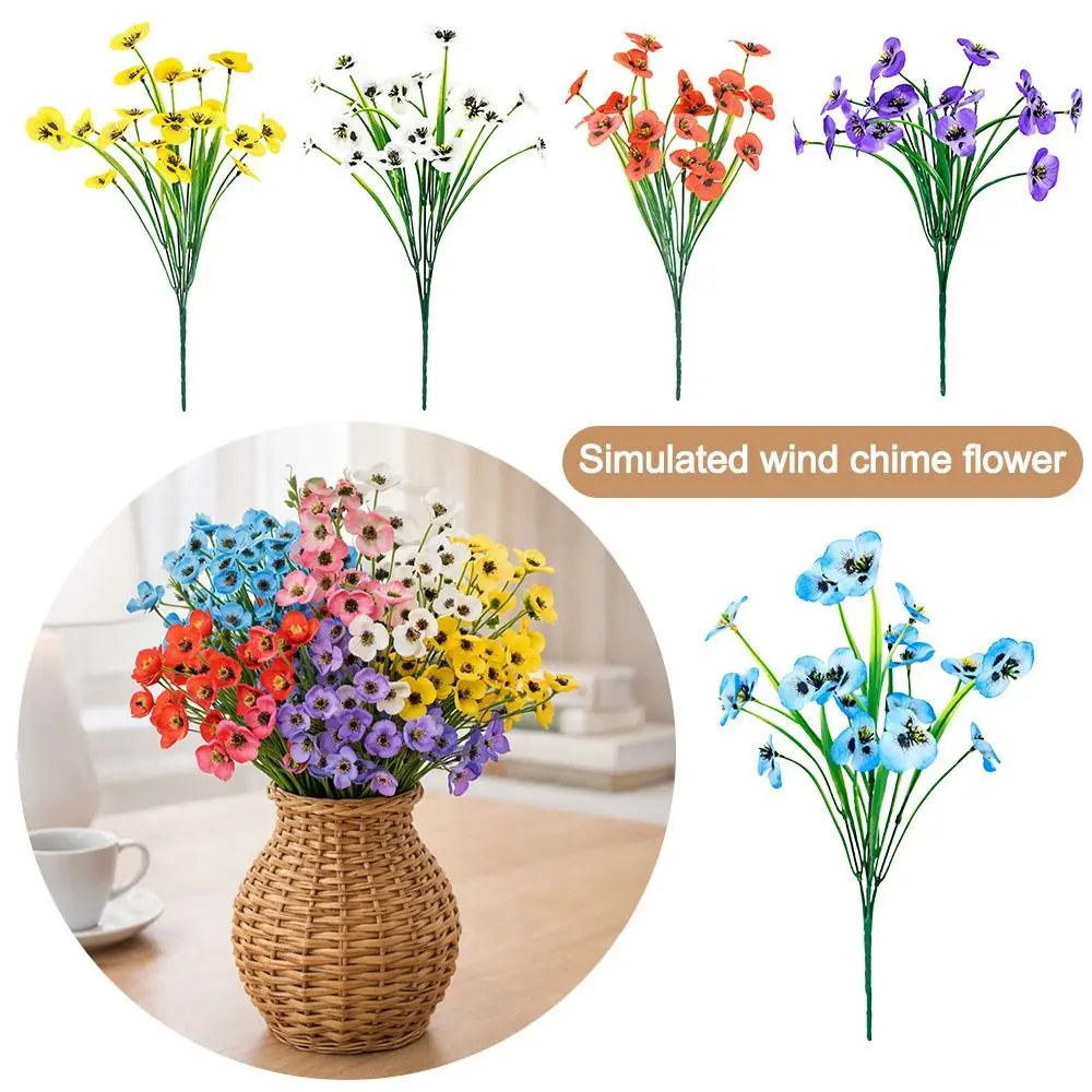 

New 33cm Artificial Pansy Bouquets Multi-headed Handmade Plastic Flowers Home Decor Garden Decorations Indoor Decoration