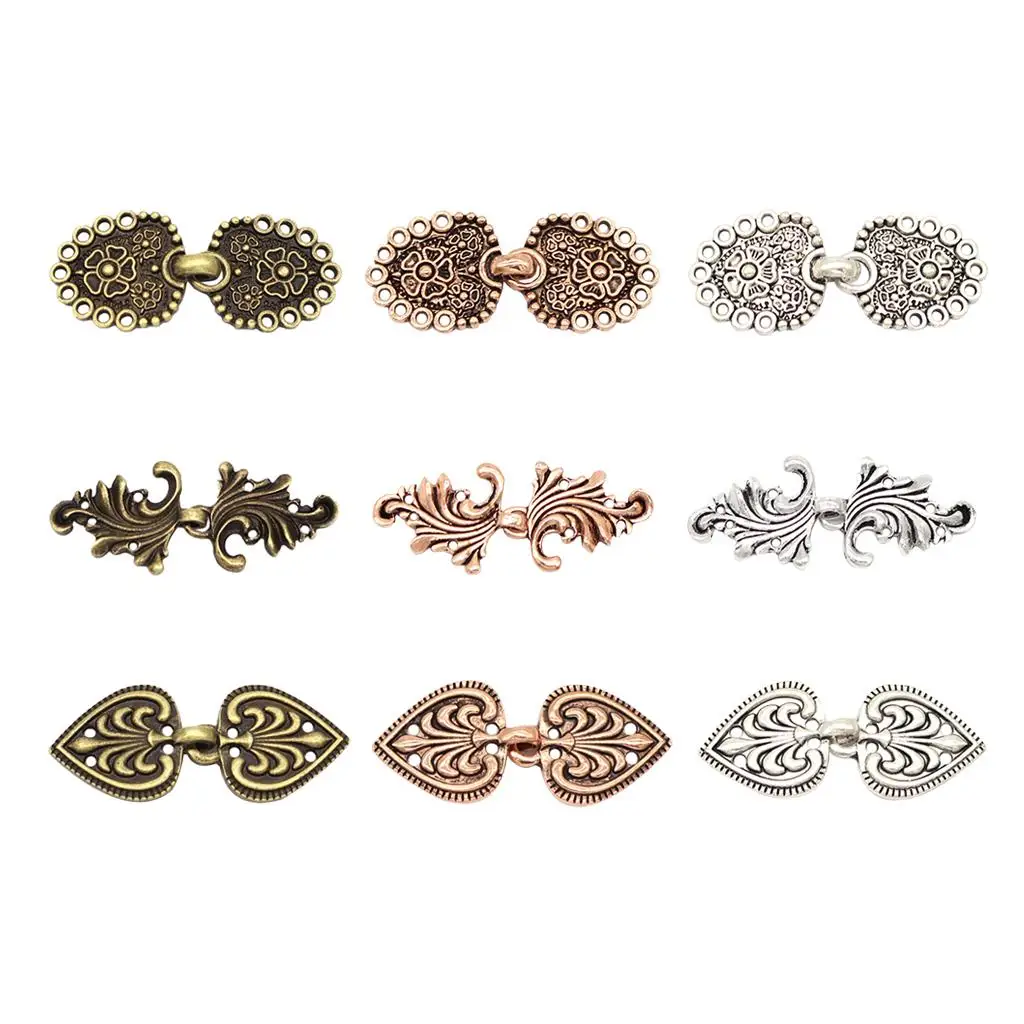 Alloy Shawl Buckle Antique Style Sweater Clasp Fastener Cardigan Button Closure for Medieval Costume Cloak Cape Dress