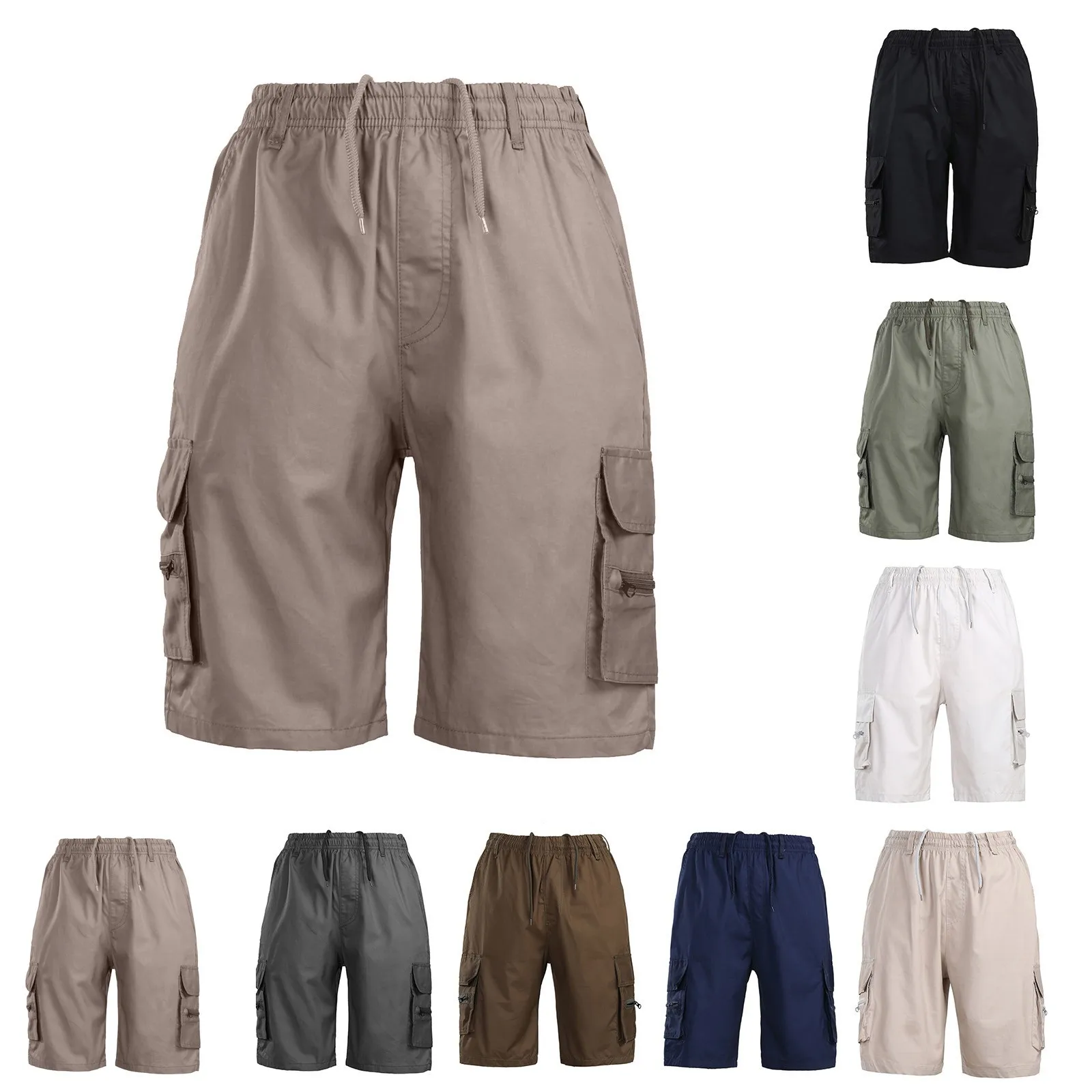 Summer New Mens Casual Work Wear Multi Pocket Casual Pants Male Sports Work Cargo Pants Overalls Outdoor Jogging Pantalones