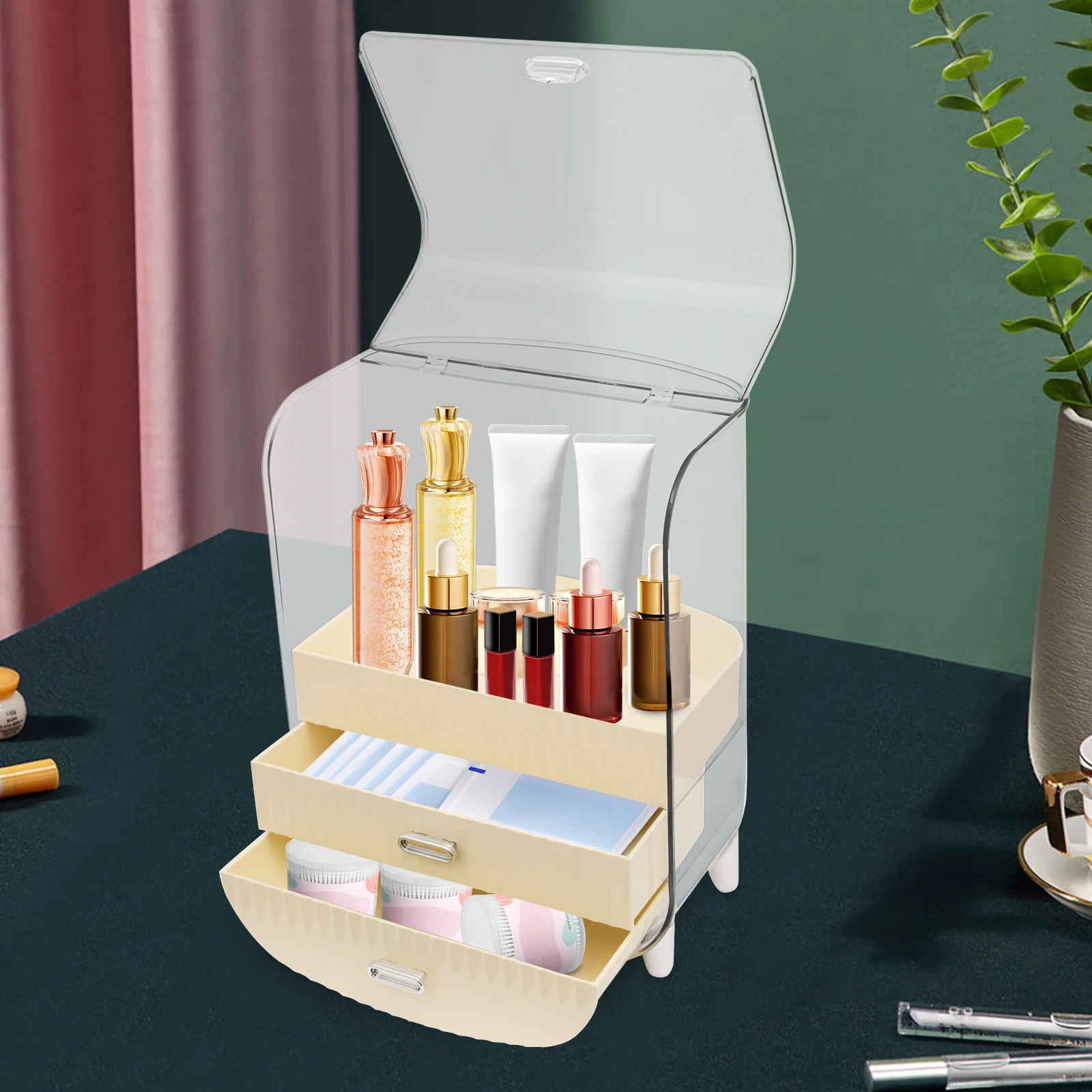 

Органайзер для косметики с ящиками, косметический органайзер для туалетного столика, хранение косметики в ванной комнате