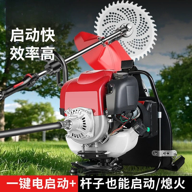 Electric start   lawn mower landscaping weeding soil loosening trench pumping lawn mower