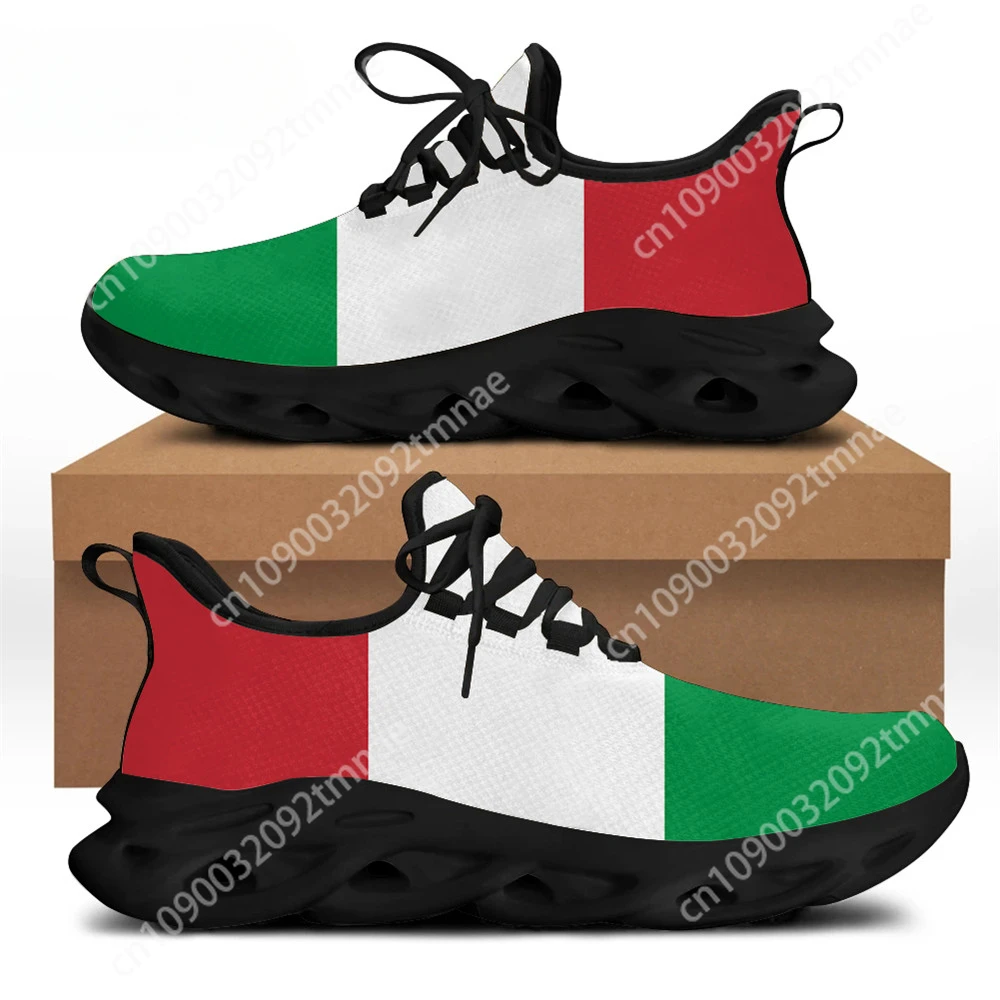 Custom Men's Shoes Casual Sneakers 3D Italian Flag Prints Lace Up Fashion Comfortable Men Walking Outdoor Shoes Man Zapatos