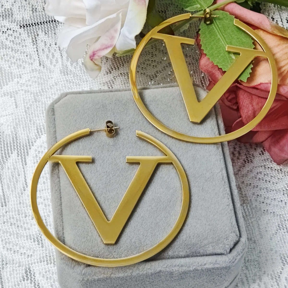 Custom Stainless Steel Earrings Charming Women's Jewelry Fashionable Earrings 26 Letter Earrings  Name Earrings Christmas Gifts