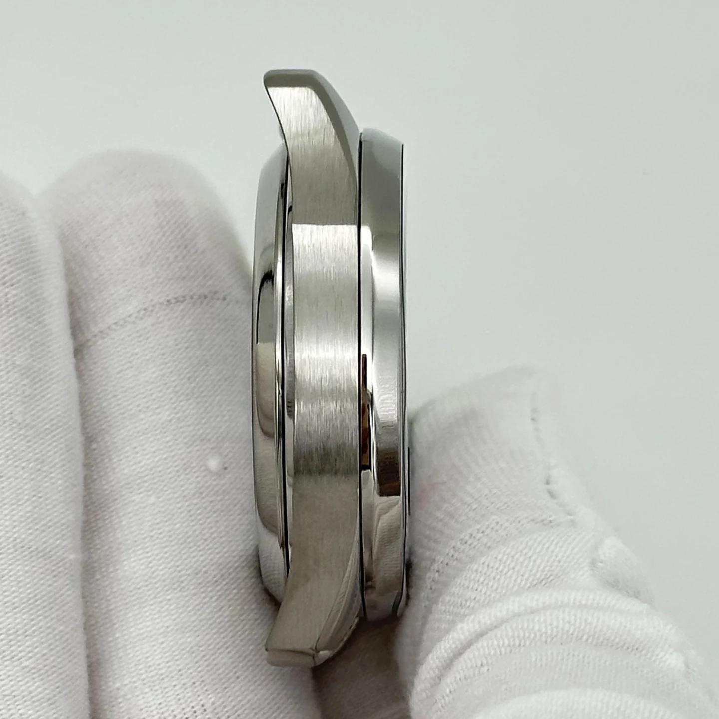 41,5 mm saffier mechanisch horloge roestvrijstalen kast siliconen bandenset compatibel met NH35/NH36/NH38