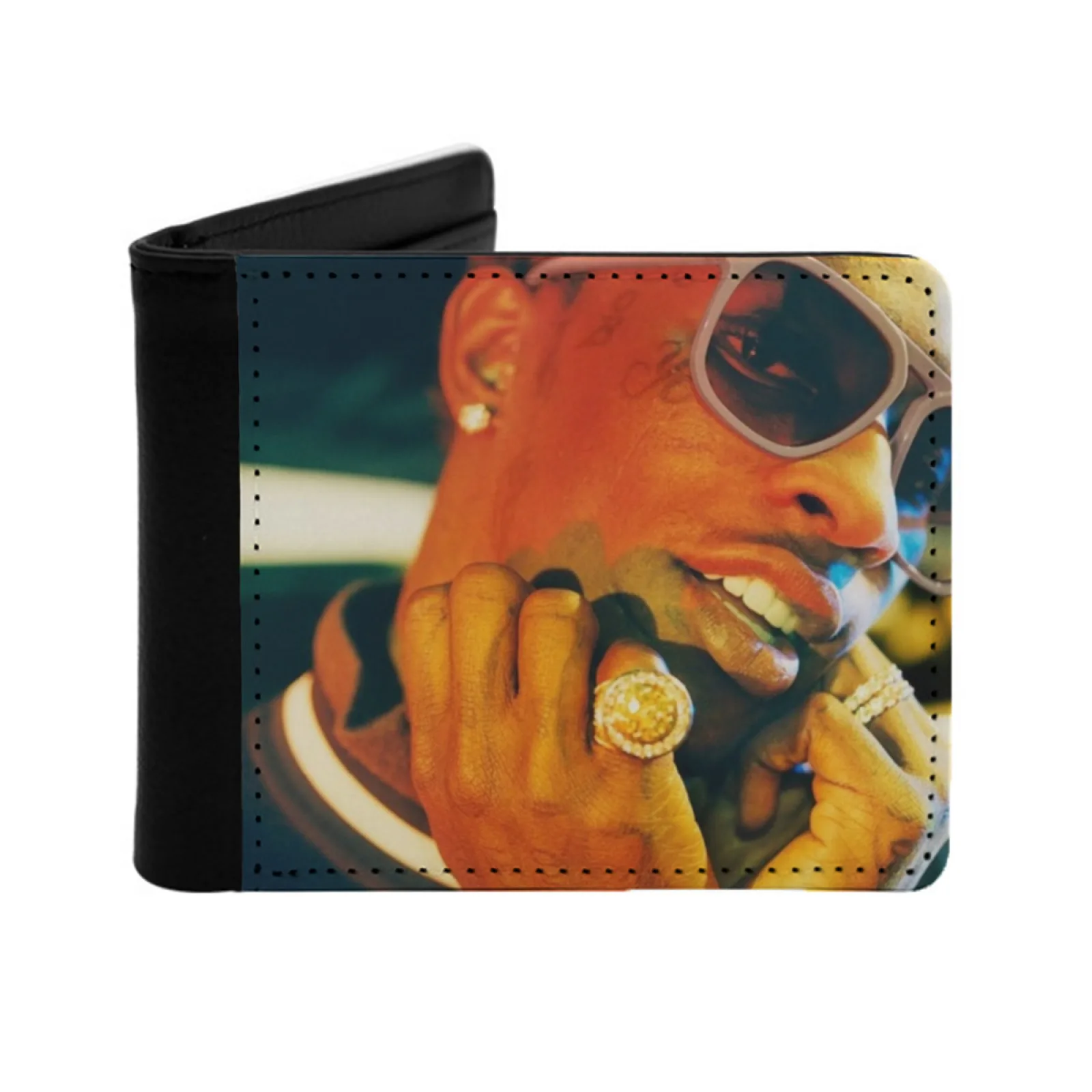 Thug Face New Men's Wallet Short Fashion Pu Leather Wallet Multi Card Wallet Life Thug Life Hiphop Hip Hop Rap Rapper Music