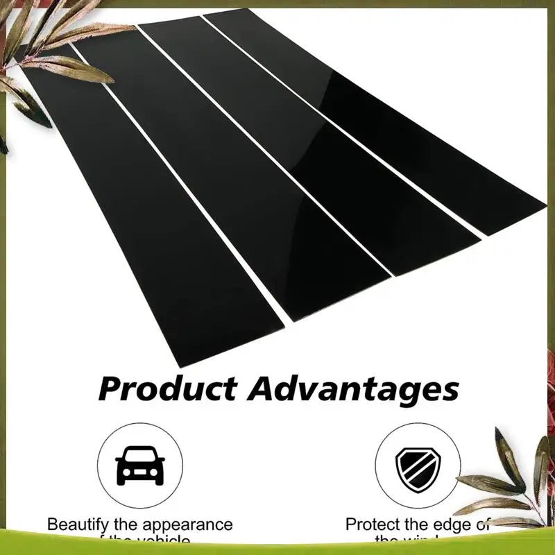 AB98-Car Pillar Posts Door Window Trim Moldings Anti Scratch Sticker For Cadillac Escalade 2007-2014 Accessories Glossy Black