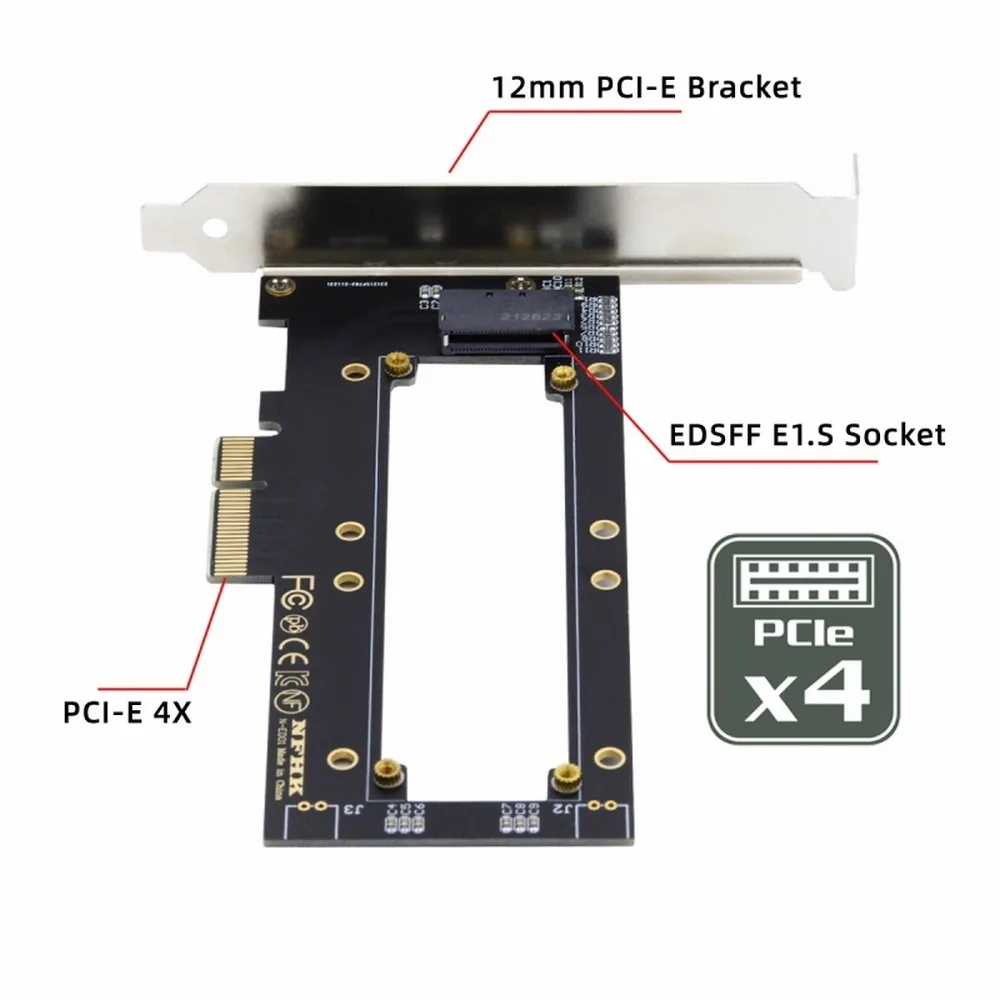 pci-e-40-4x-ホストアダプターから-nvme-ルーラー-1u-gen-z-edsff-59mm-80mm-厚さの短い-ssd-e1s-キャリアアダプター