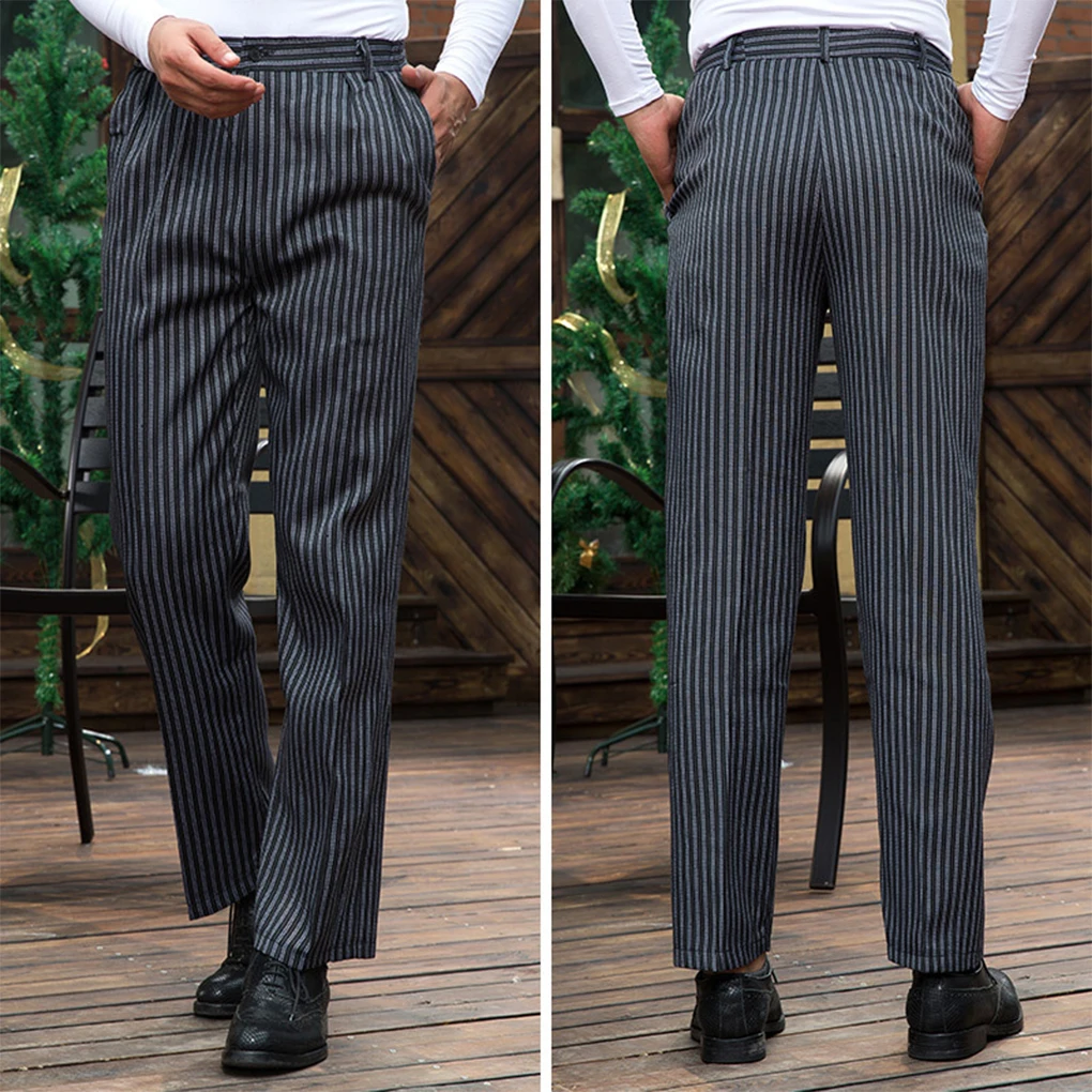 Pantaloni da cuoco da uomo con pantaloni da cuoco larghi casuali uniforme da lavoro da cameriere abbigliamento in cotone resistente all'usura e delicato sulla pelle pied de poule