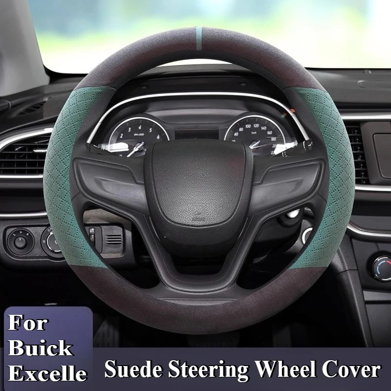

For Buick Excelle GT XT 2021 Suede Steering Wheel Cover Wrap Anti Slip Four Season Universal Car Interior Modified Accessory