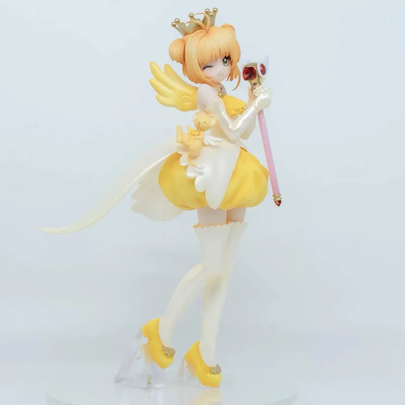 Novo 22cm cardcaptor sakura kinomoto sakura pvc anime figura modelo estátua coleção brinquedos decoração de mesa fãs presentes aniversário