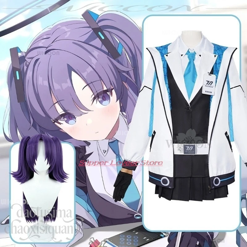 

Аниме для взрослых, игра Blue Archive, косплей Юка Хаясе, сексуальные костюмы Kawaii JK, черное платье, белые аксессуары