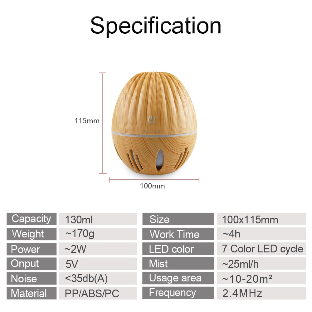 Luxury Air Upgrade  Touch-Control Humidifier with 130ml Aroma Diffuser + Purifier + Mood Lighting