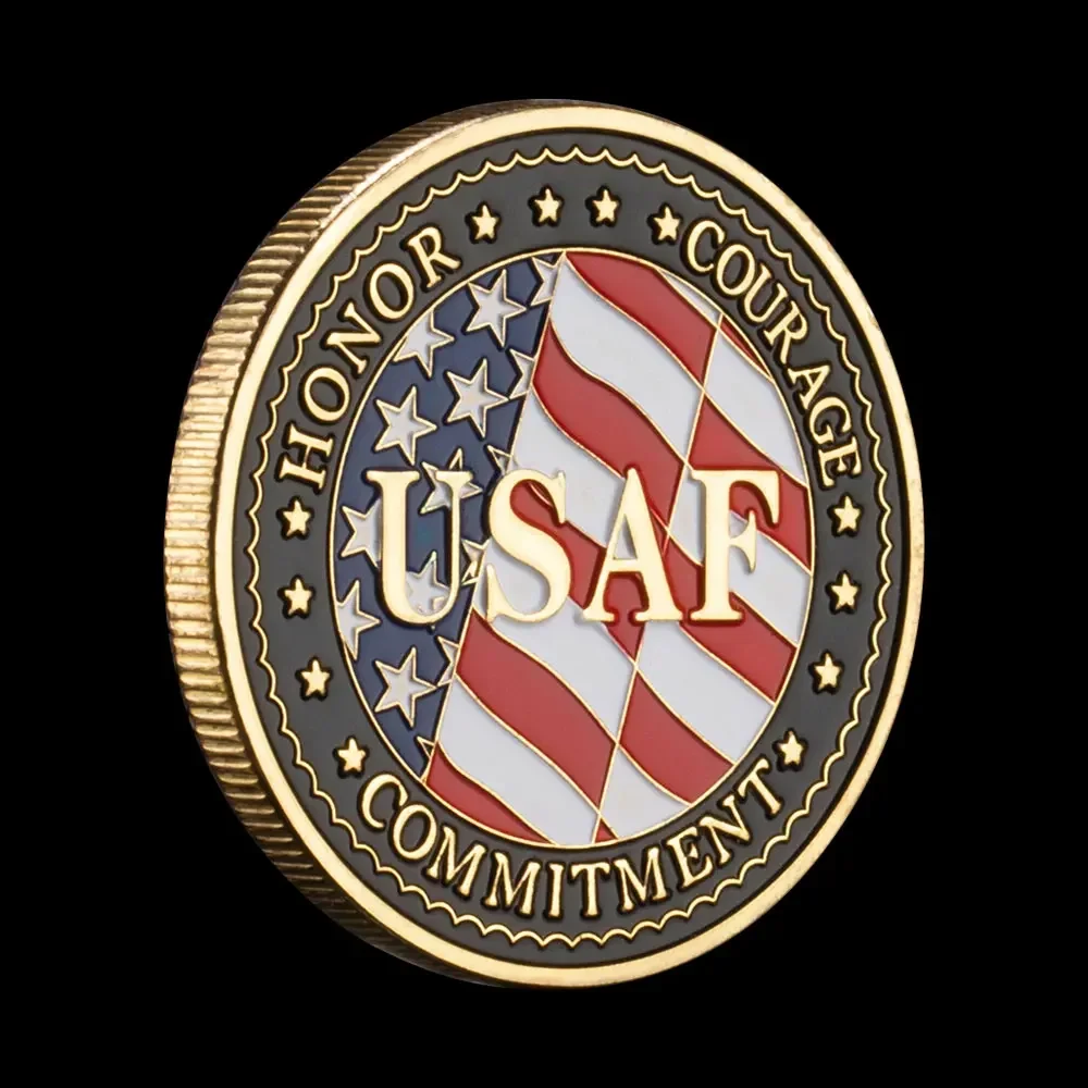 الولايات المتحدة سلاح الجو المخضرم تذكارية عملة مطلية بالذهب الشرف الشجاعة الالتزام العملات التذكارية