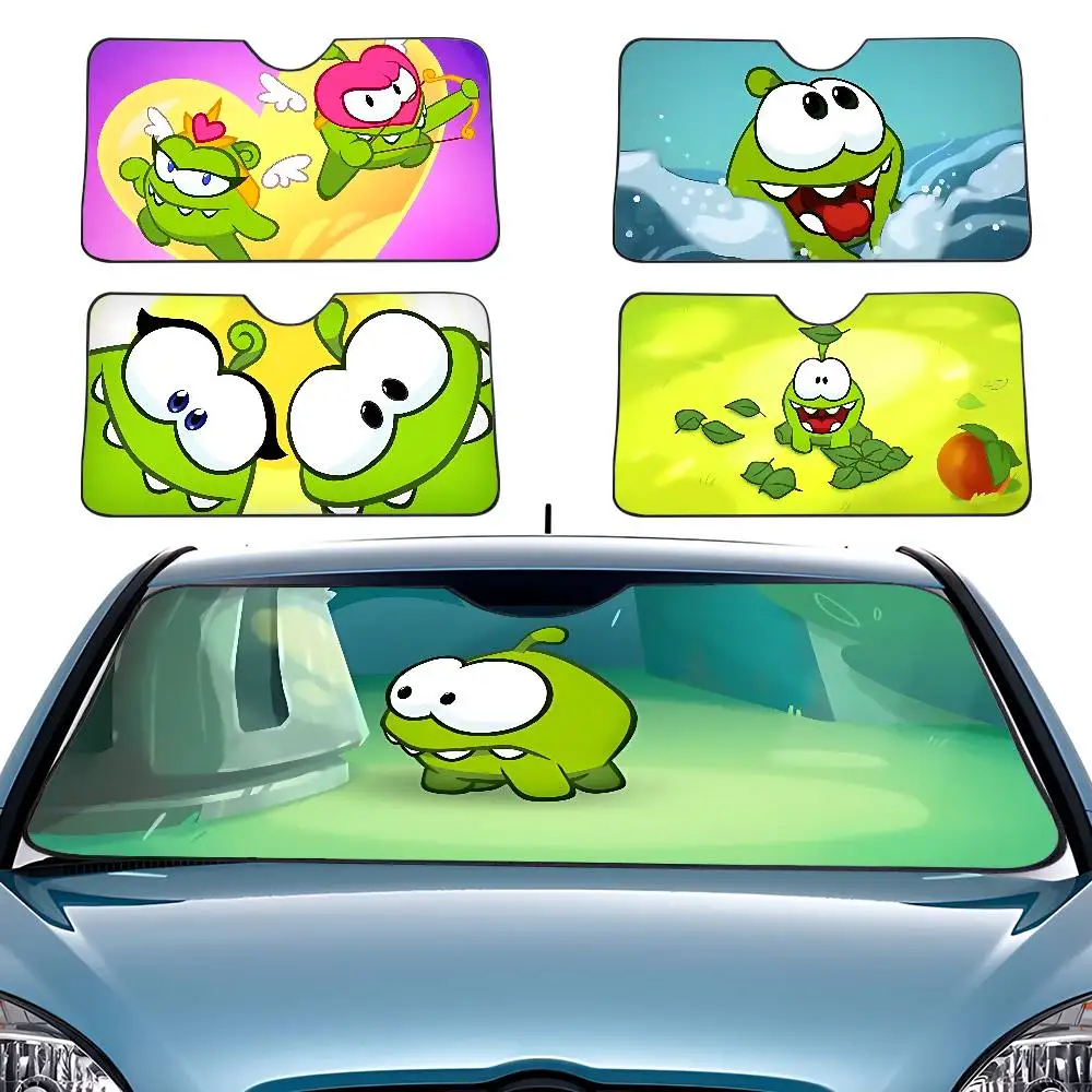 O-Om Nom مظلة السيارات الستائر الزجاج الأمامي نافذة أمامية قناع 70x130 سنتيمتر الشمس قناع الشمسية حماية منقوشة هدية الجدة سيارة #1