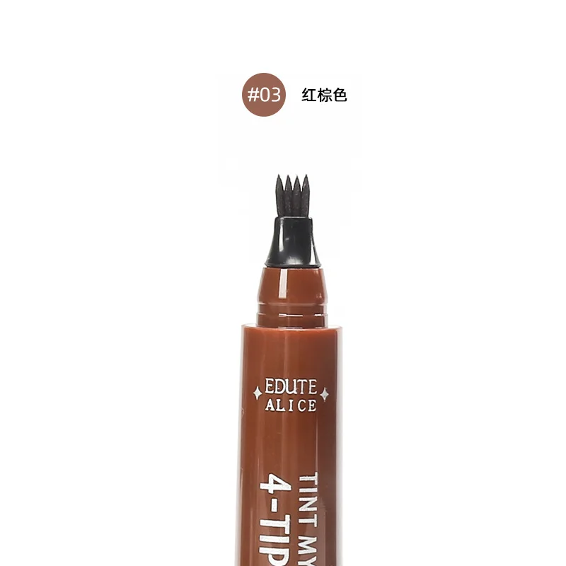 4‑Prong Liquid Eyebrow Pen, Waterproof Eyebrow Pencil for Simulation Wild Look, Create Natural Hair‑Like Brows Eye Makeup