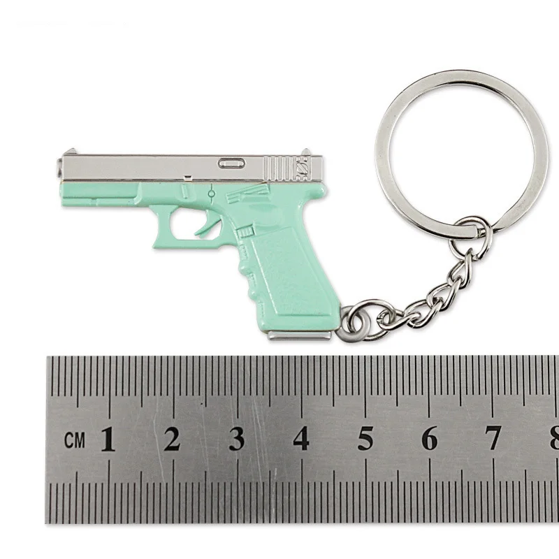 PUBG CSGO Mini Mauser M4A1 Weapon Model Pendant Keychain for Men CS GO M762 M1896 P18C Metal Key Ring Fans Collectible Jewelry