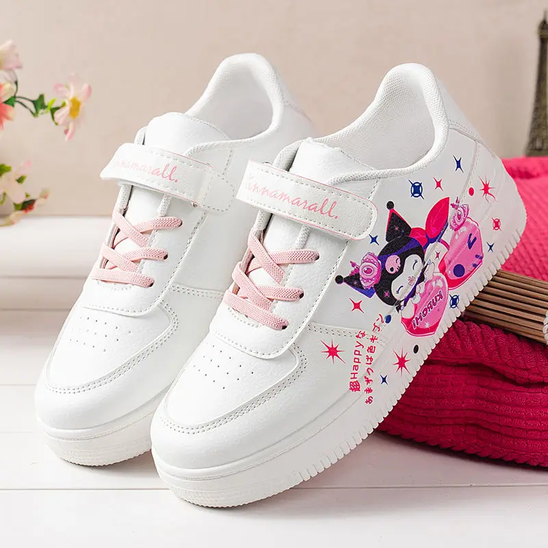 Sanrioed Kuromi-Zapatillas deportivas para niños y niñas, zapatos de tablero con dibujos animados, Cinnamoroll, ligeros, transpirables, antideslizantes, regalo