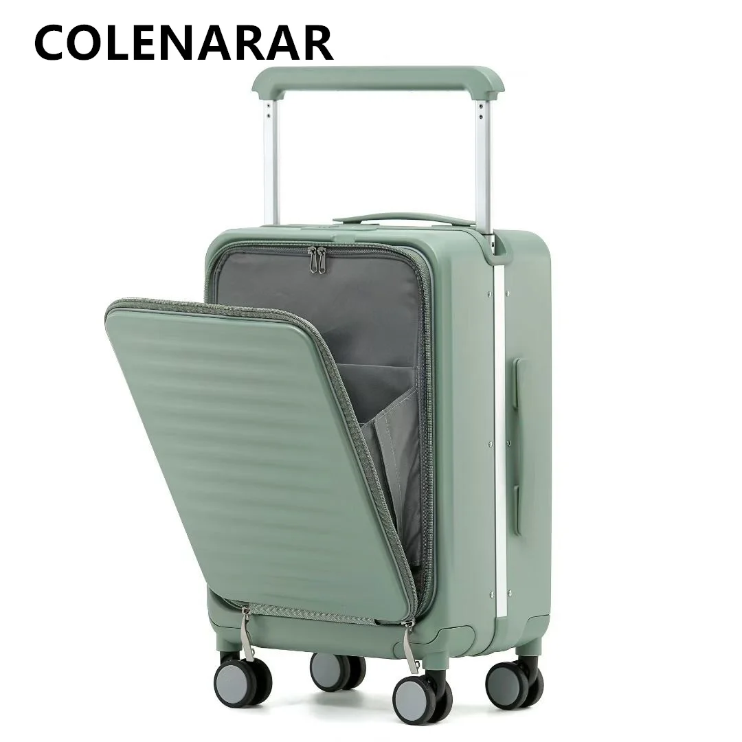 COLENARA Laptop Suitcase Front Opening Boarding Case USB Charging Trolley Case 20