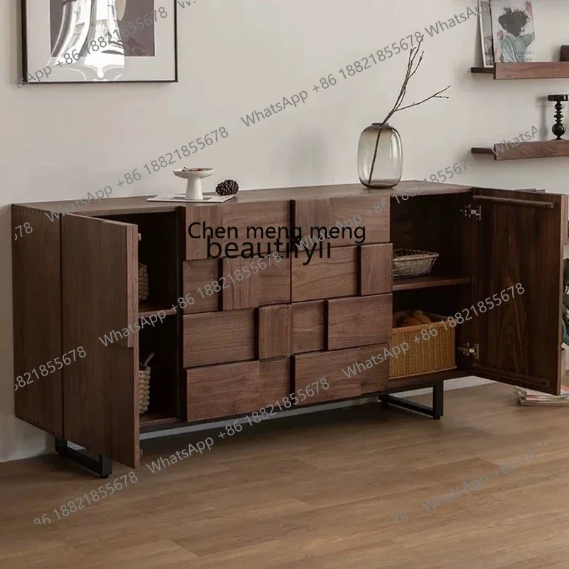 cc182Entrance cabinet solid wood carving flower living room home locker retro floor wall side cabinet R