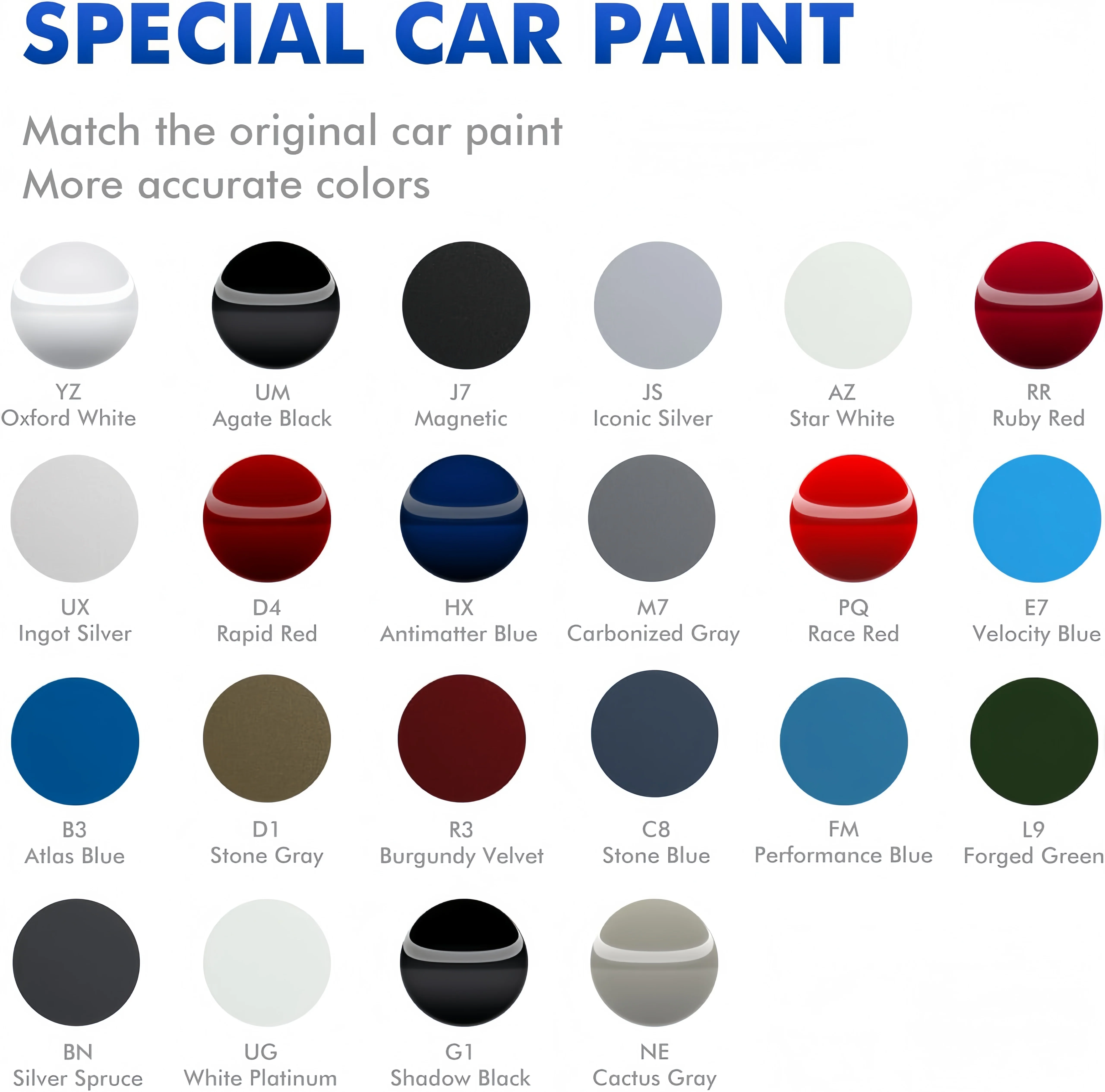 for Ford Touch Up Paint Kit w/ 2K Clear Coat - Exact Match UM Agate Black, YZ Oxford White - Chip Scratch Repair