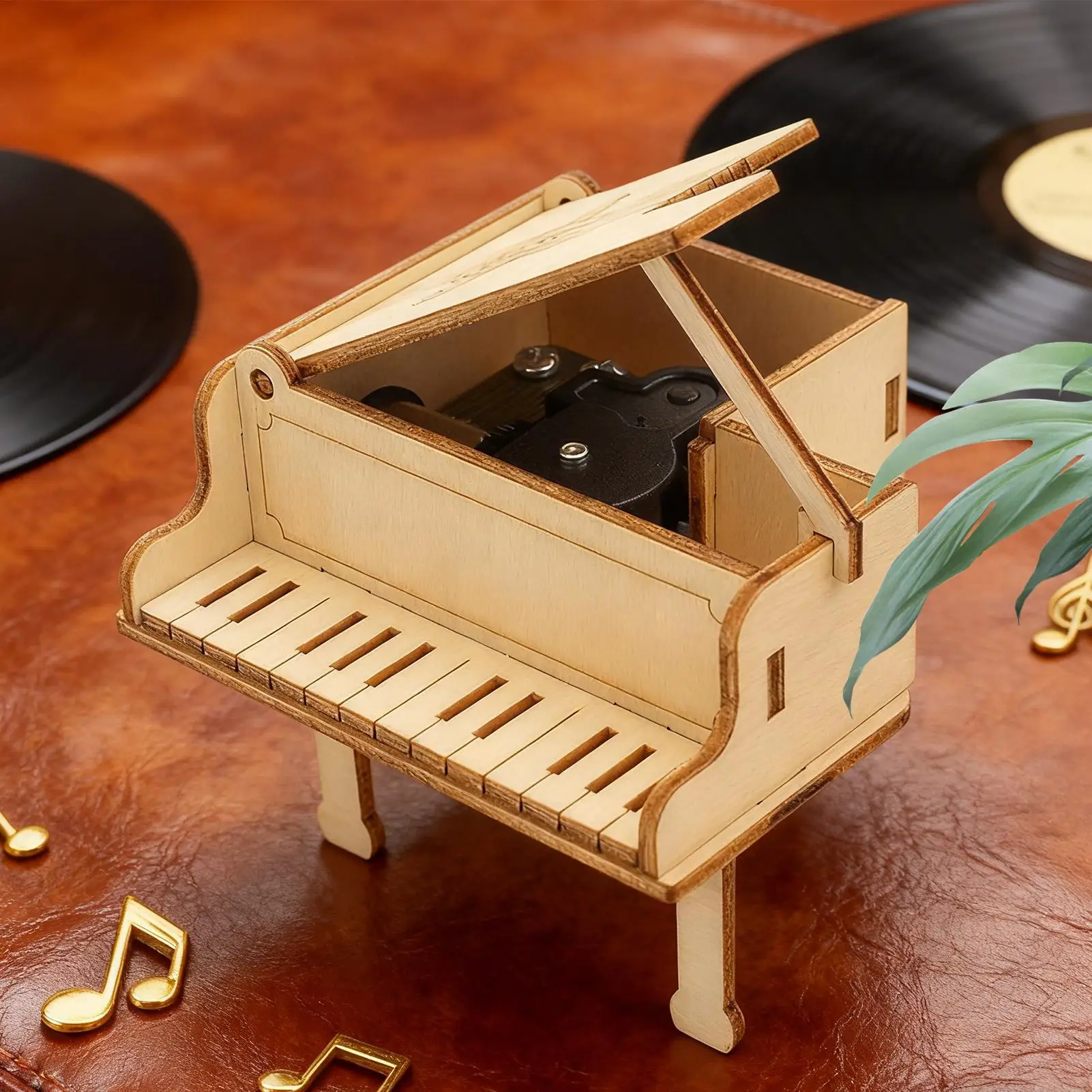 Kotak Musik DIY Instrumen Bangunan Mekanis Kotak Musik Mekanis Piano untuk Anak-anak Usia 7-14 Tahun Anak Laki-laki Perempuan Keluarga Wanita Pria