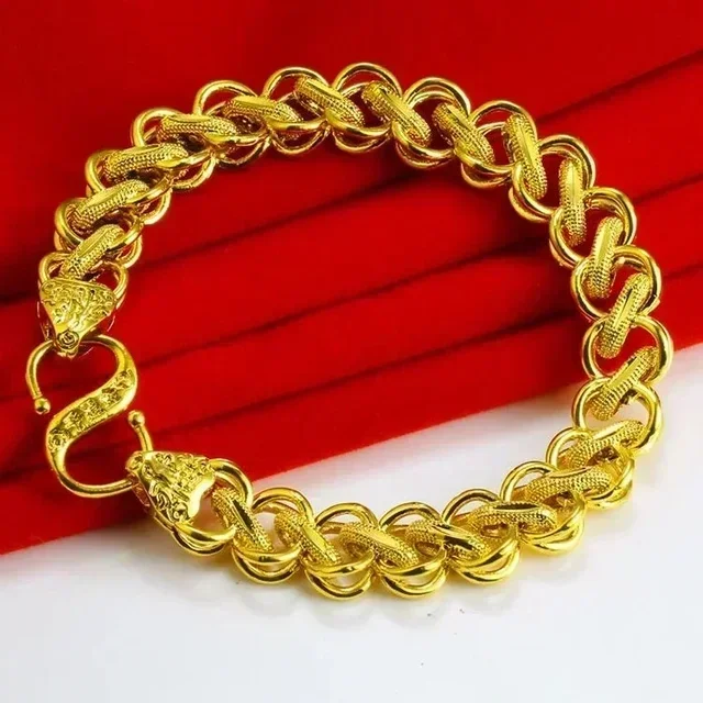 human pulse Psela Joeyero gold 999 bracelet mens 24K versatile AU999 domineering dragon bracelet human pulse accessories