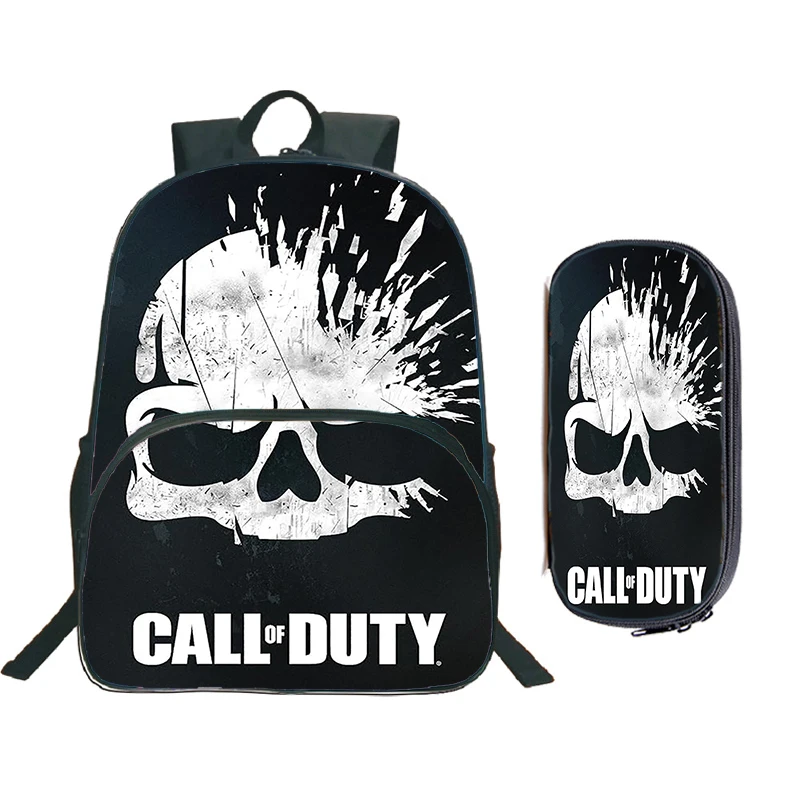 Call Of Duty Warzone School Backpack With Pencil Bag Cool Game School Bags for Boys Girls ,Children Backpack for Grade 1-4 Gift