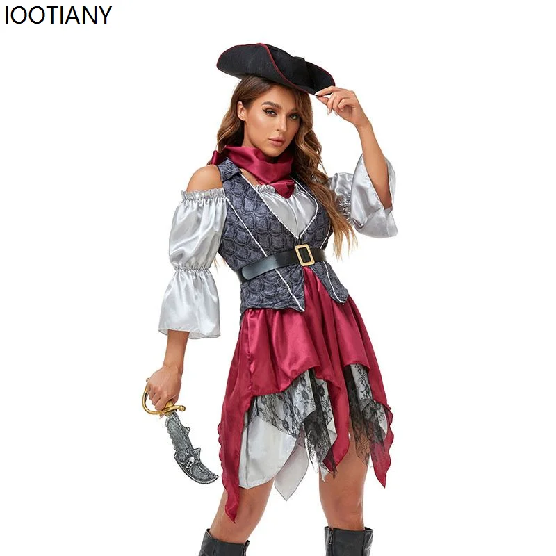 

Adult Women Captain Pirate Cosplay Costume Pirates Of The Female Captain Carnival Fantasia Fancy Dress