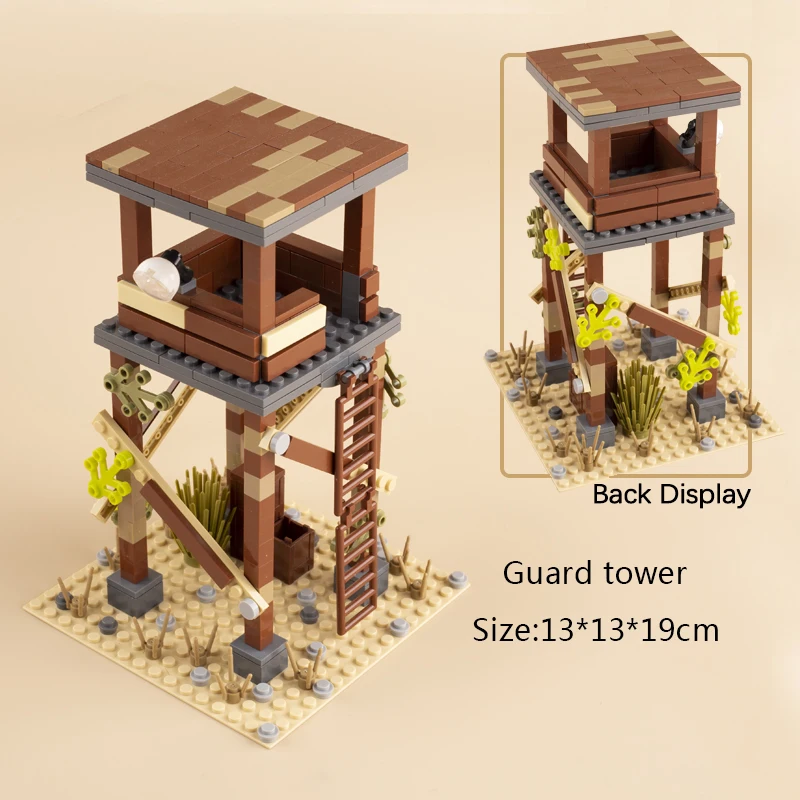 BRICKPANDA Mittelalterliche Militärburg Belagerungsmaschinen Bausteine Schlagring Lagerfeuer Katapulte Waffen Rack Rüstung Helme Ziegel Spielzeug 7