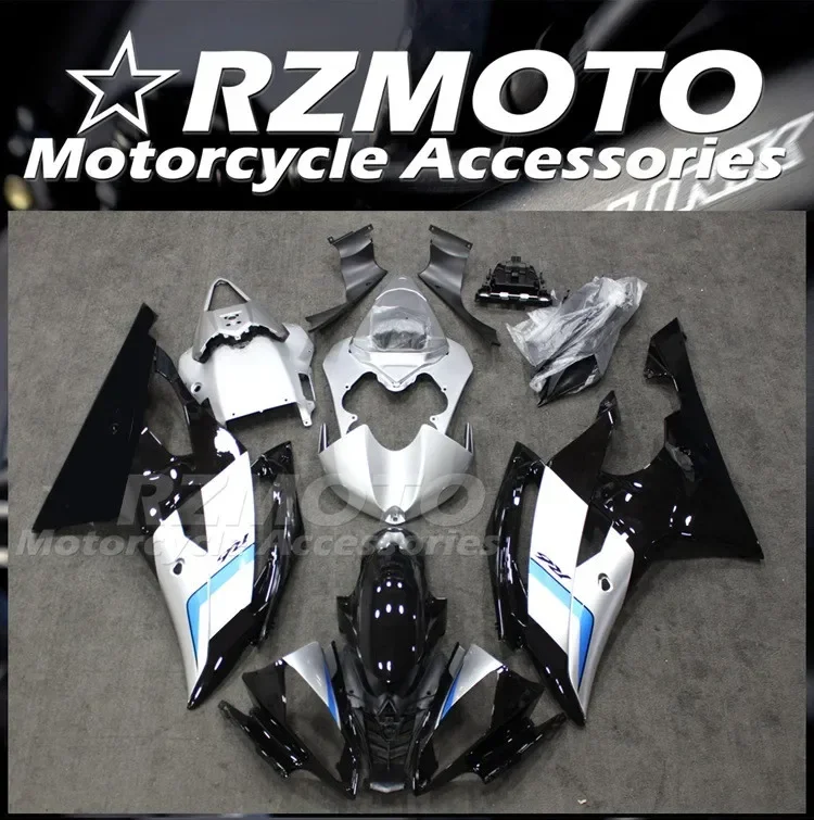 4Gifts New ABS Motorcycle Fairings Kit Fit For YAMAHA YZF- R6 2008 - 2016 08 09 10 11 12 13 14 15 16 Bodywork Set Black Silver