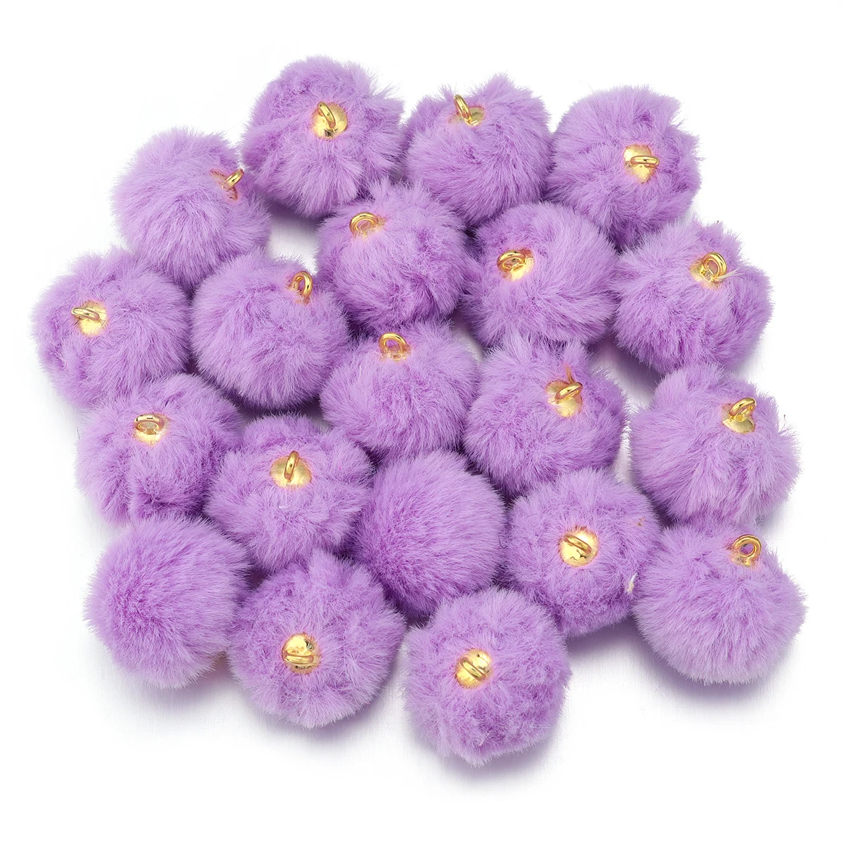 20pcs Plush Fur Covered Ball Beads Charms Imitation Rabbit Fur Pompom Pendant For Jewelry Making DIY Necklace Bracelets Earrings image 3