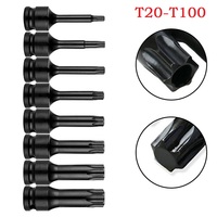 1PC 1/2inch Screwdriver Bits Drive Socket Air Wrench Adapter T20 T25 T27 T30 T35 T40 T45 T50 T55 T60 T70 T80 T100 Hand Tool