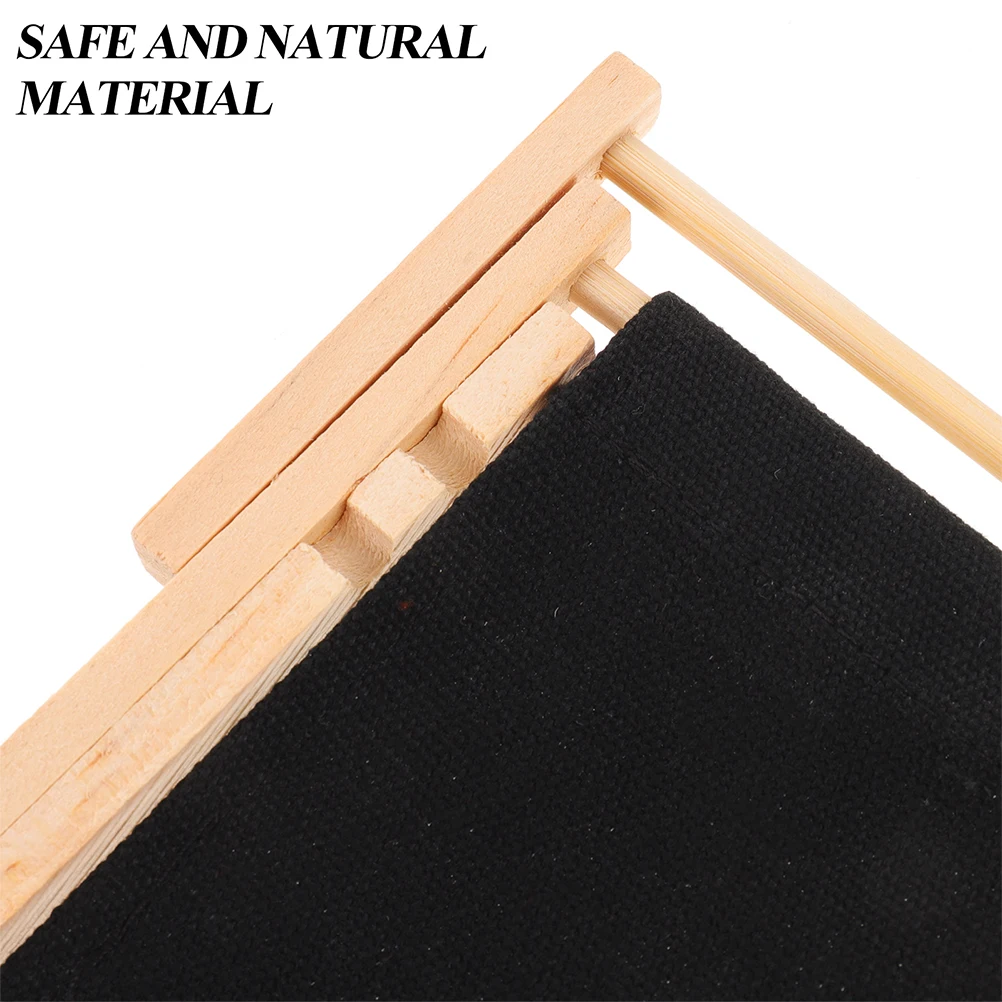 

2 Pcs Mobile Phone Holder Decoration Cellphone for Desk Desktop Stand Small Bracket Folding Canvas Black Beach Chair