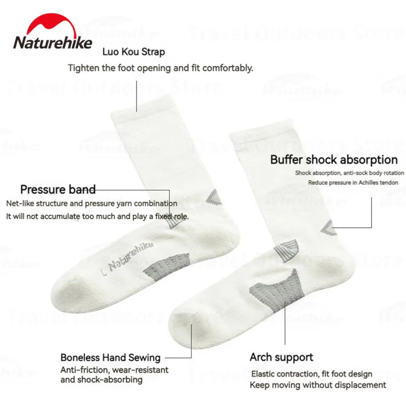 Naturehike 1 Pairs Breathable Long Socks Outdoor Sports Casual Right Angle Socks 2 Styles Colorblock Quick Dry Soft Short Socks