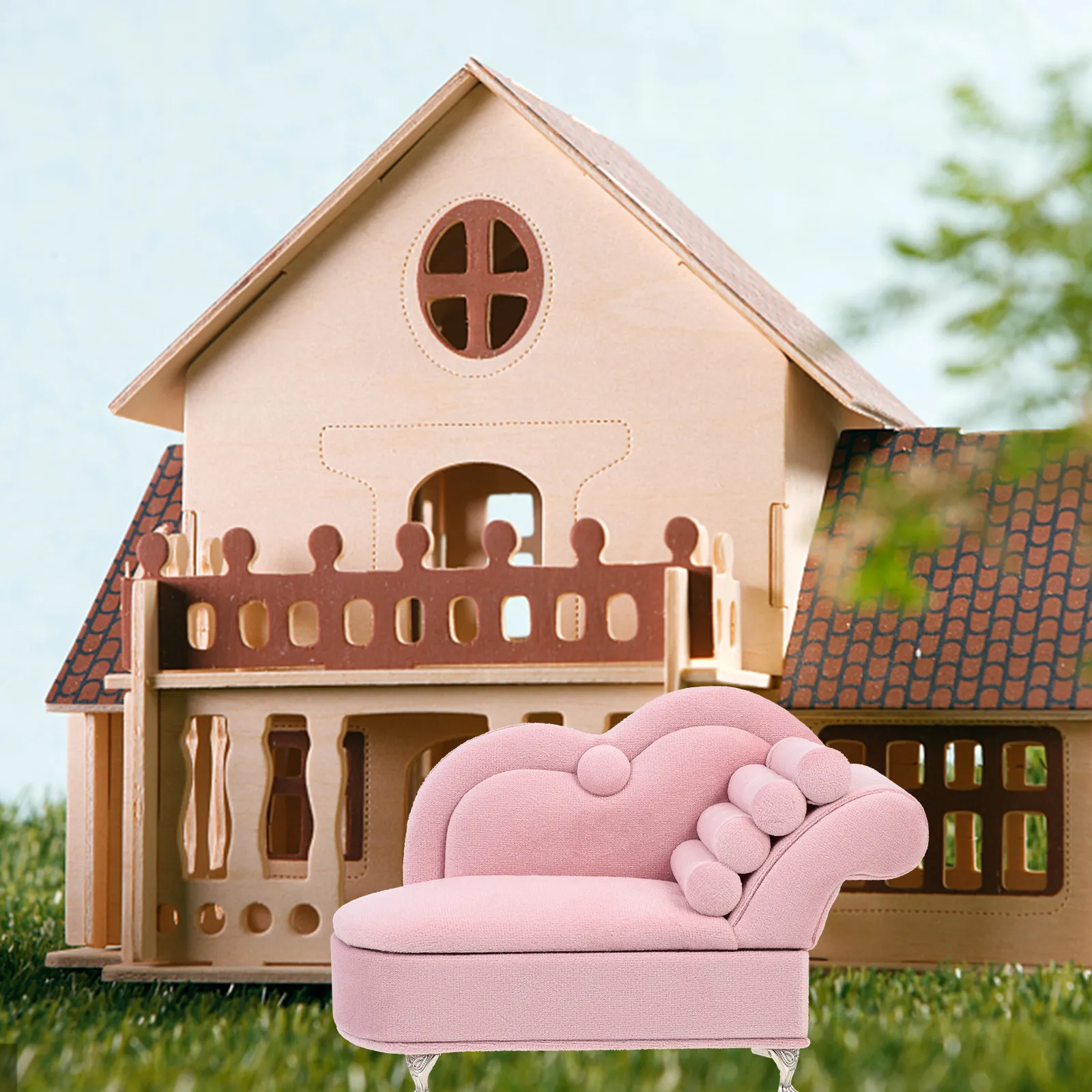

Miniature Sofa Creative Jewelry Box Stylish Mini House Decoration Durable Safe Kids Play Mini Furniture Adorn Sofa Model