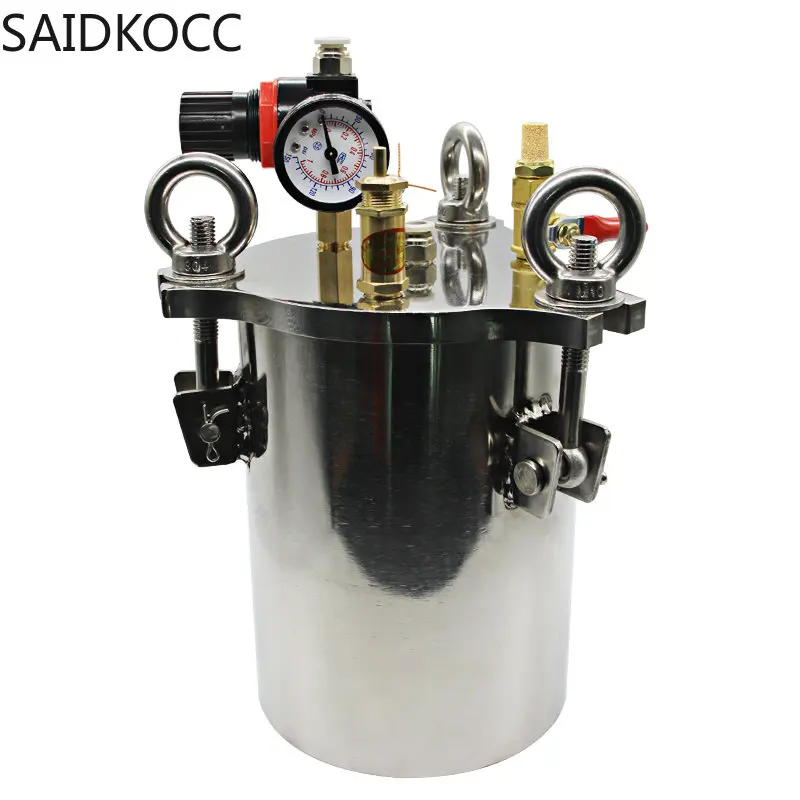 

304 Stainless Steel Dispenser Pressure Tank Pressure Barrel Dispensing Valve Fluid Dispensing Storage Bucket 2L