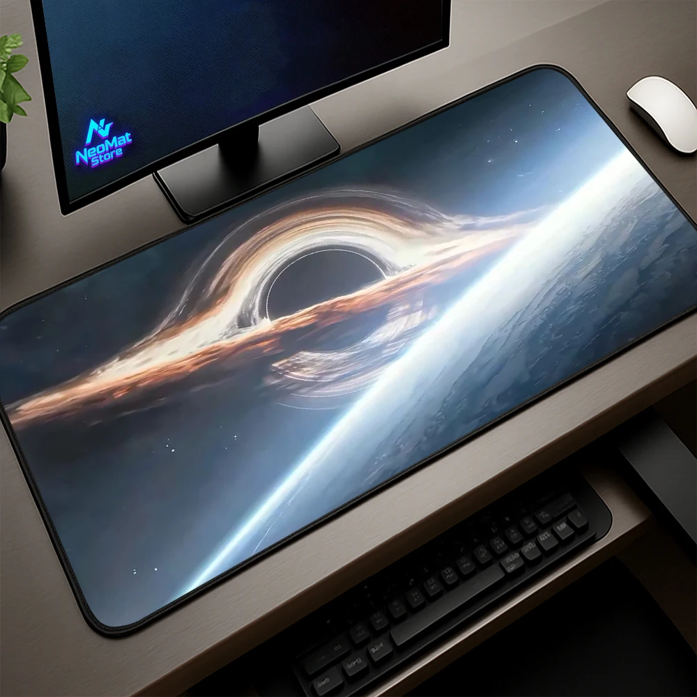 Space Galaxy Mouse Pad Gaming Desk Mat 90x40cm Cosmic Black Hole Universe Accessories Mousepads