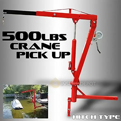 500Lb Pickup Truck Hydraulic Pwc Dock Jib Engine Hoist Crane Hitch Mount Lift 2