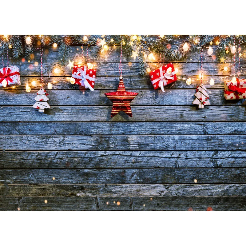 Christmas Wooden Planks Theme Photography Background Snowman Children Portrait Backdrops For Photo Studio Props 211220 SDMB-03