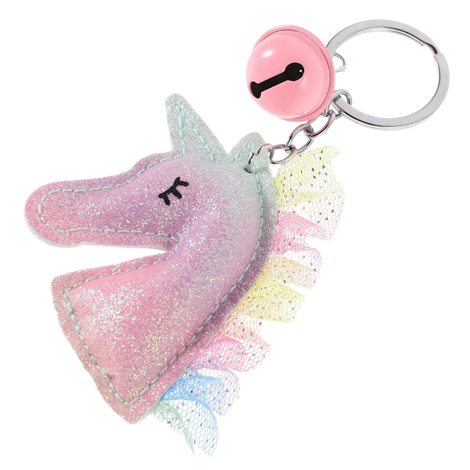 

Unicorn Keychain PU Bag Charm Cute Pendant for Handbags Women Accessories Personalized Design Bell Sound