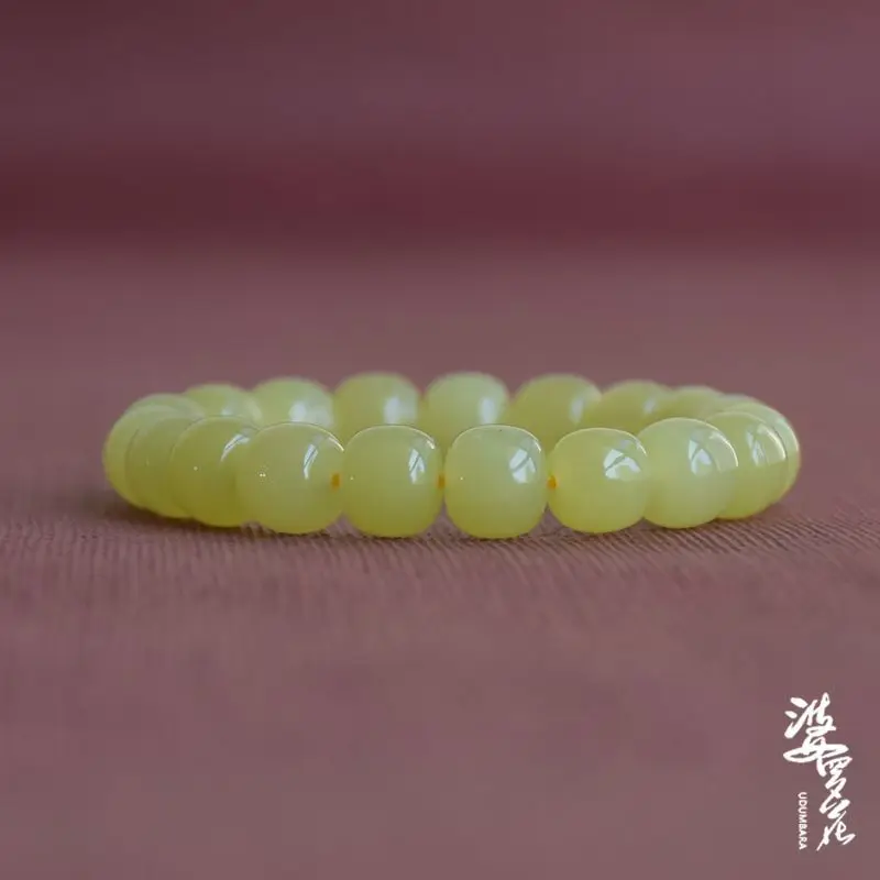 

Браслет из желтого нефрита Hetian Ruoqiang в старинном стиле с бусинами