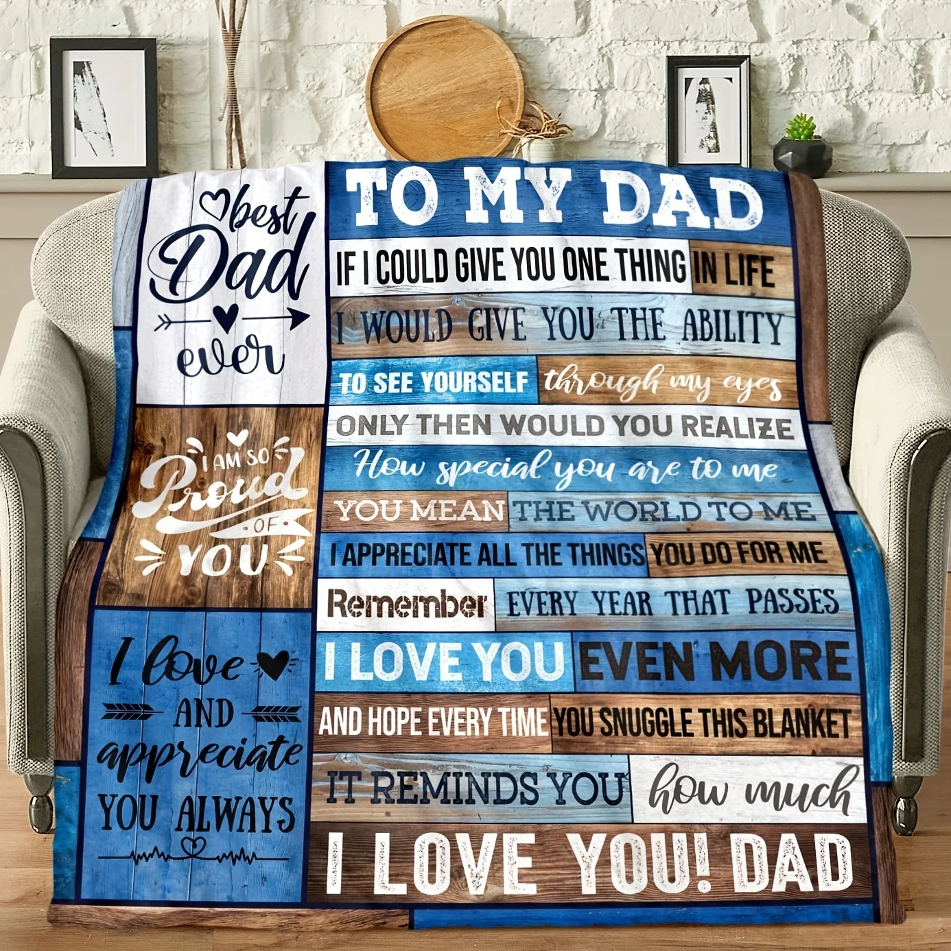 Envelope Printed Flannel Blanket To My Dad Blanket Warm Cozy Soft Throw Blanket Nap Blanket Best Gift Square Blanket For Dad