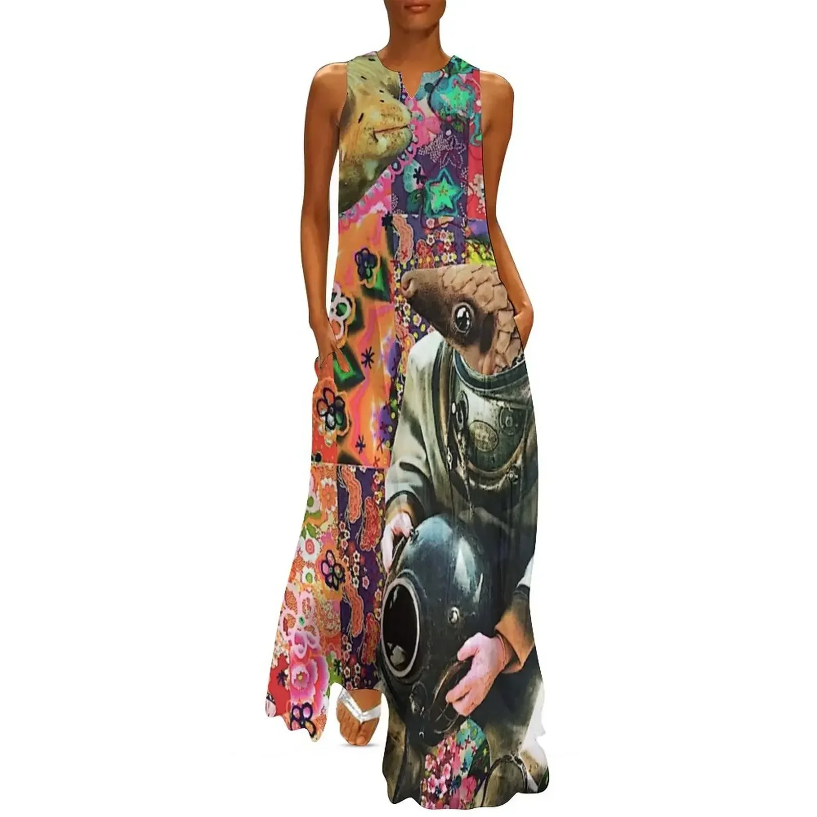 

Psychedelic Fish Friends Long Dress Woman fashion evening dress ladies long sleeve dresses Dress