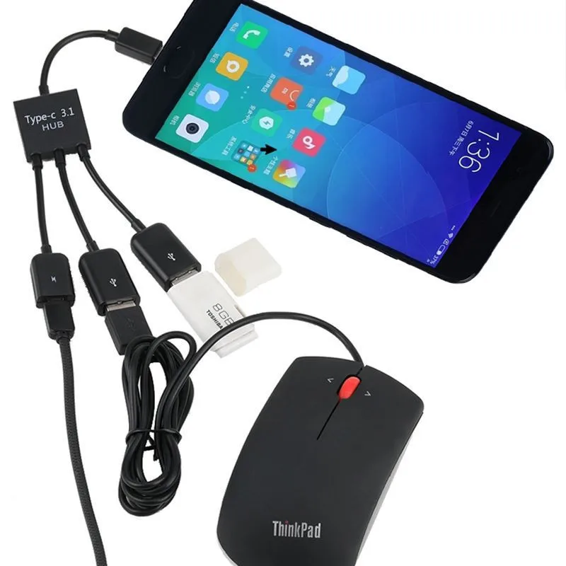 USB HUB OTG Adapter Type-C 3.1 cavo da 1 a 3 per Nintendo Switch PUBG Huawei Xiaomi Sumsung Tablet Moblie Gaming Mouse Keyboard