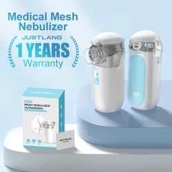 JUSTLANG-Inhalador silencioso portátil para niños y adultos, nebulizador de malla, atomizador, cuidado de la salud