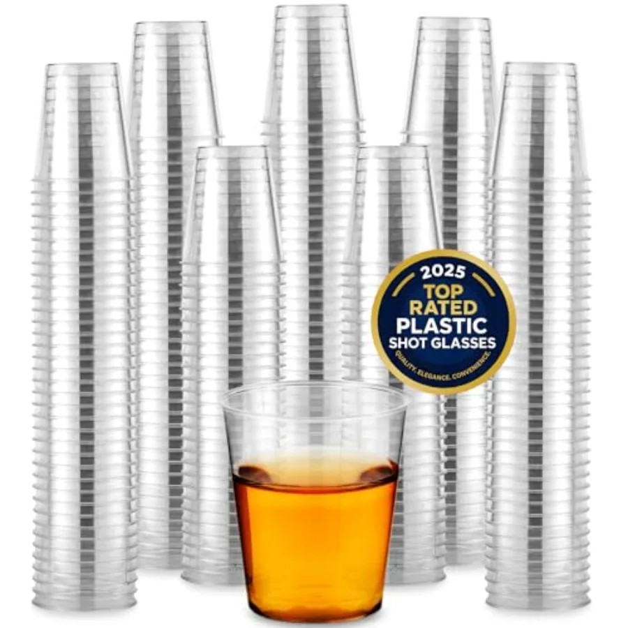 

1000 пластиковых стопок для шотов - одноразовые стаканчики - идеально подходят для дегустации виски, вина, пробовки продуктов и соусов