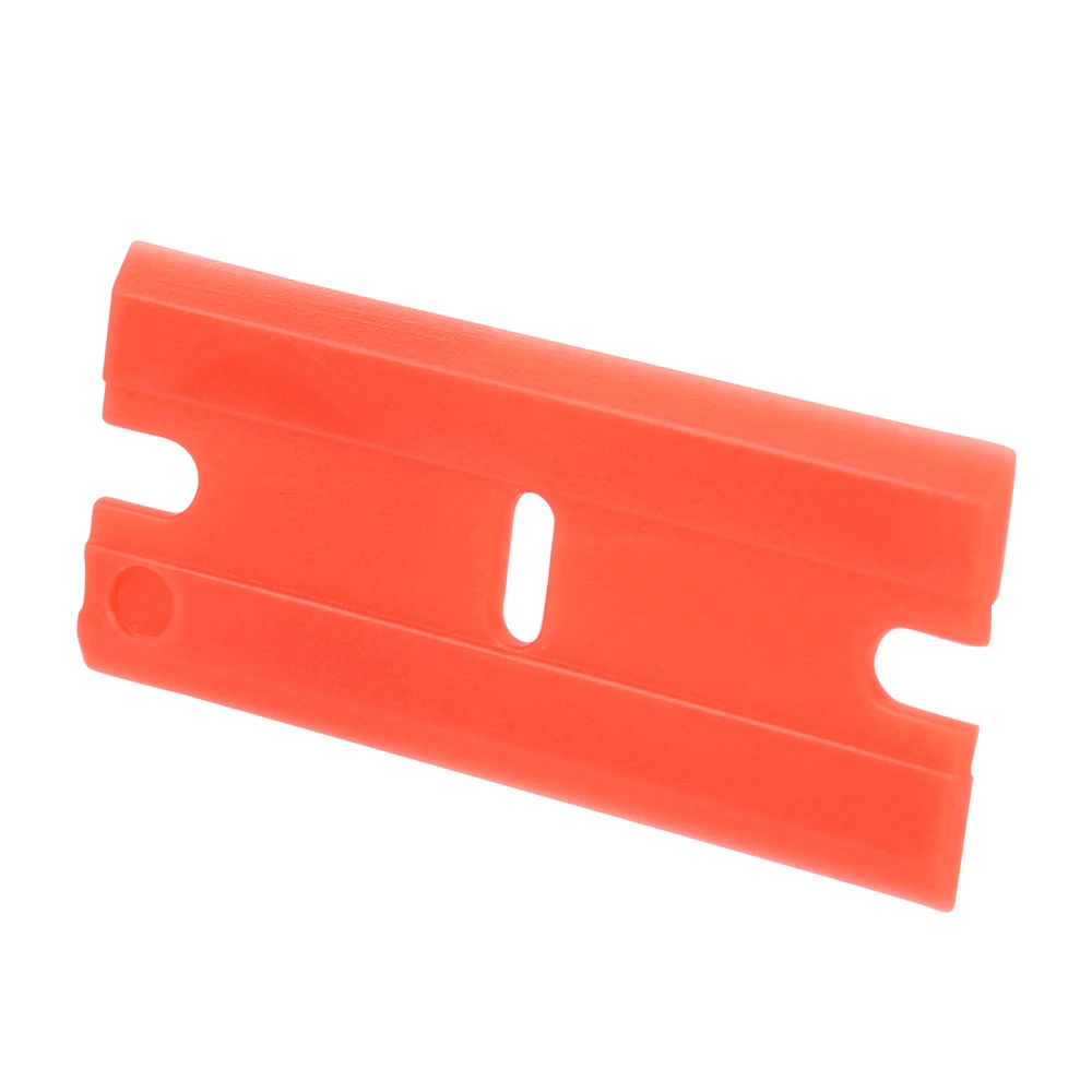 100pcs Double Edged Plastic Razor Blade Lable Clean Razor Glue Remover Window Glass Clean Scraper Car Wrap Sticker Squeegee