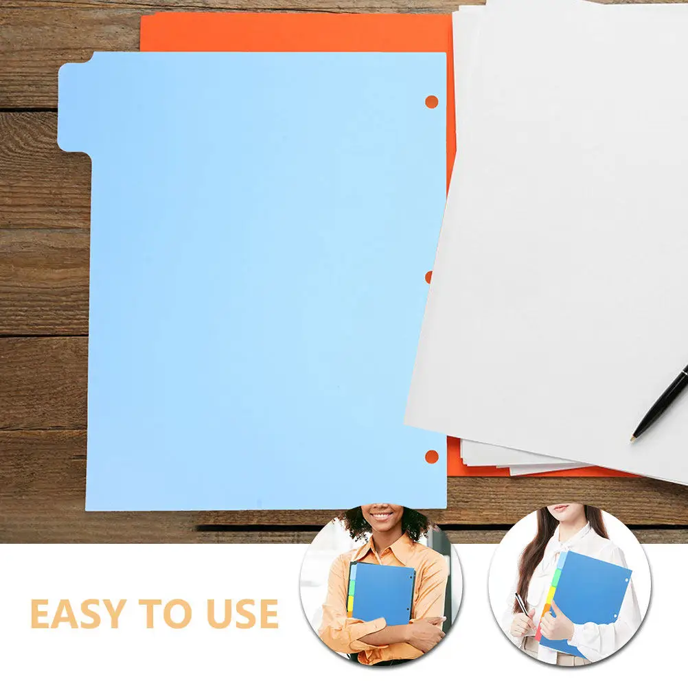 

10 шт. цветных пластиковых разделителей для папок с полосками для записей, для организации файлов, индексации и классификации в блокнотах и ежедневниках