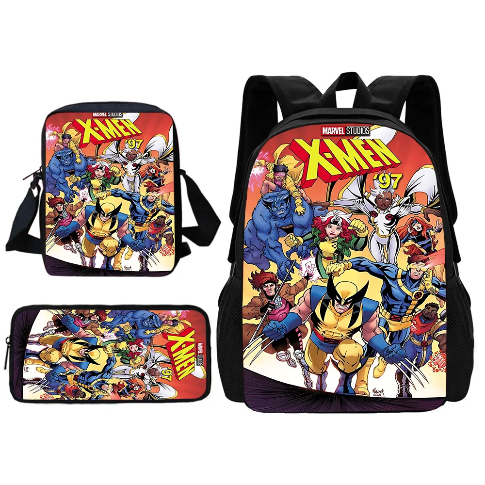 X-Men Magneto Wolverine Professor X Child School Backpack With Shoulder Bag Pencil Bags School Bags for Boys Girls Best Gift